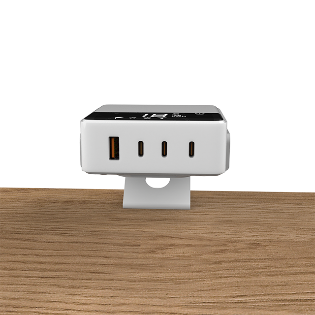 OT-SCAS-008 — 100W GaN Desk-Edge Clamp Charging Module (3× USB-C + 1× USB-A)