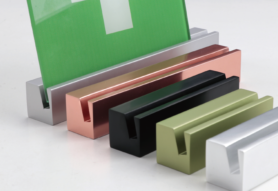 Aluminium table top sign clamp XC82 in Rose Gold, 25x25mm profile