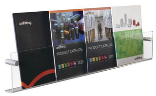 Wall-Mounted Acrylic L-Shape Literature Shelf | PP-L 600 & PP-L 900