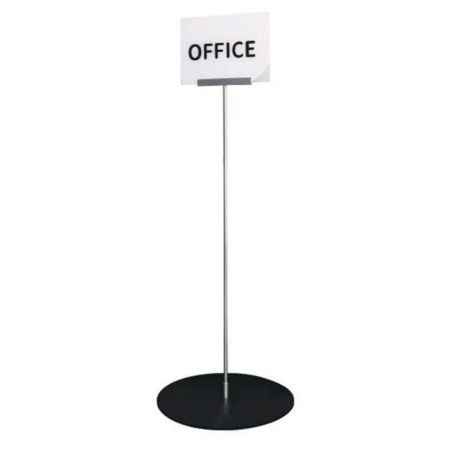 Freestanding Sign Holder with Clip – 450 Mm Metal Base | 1000 Mm Height | Fits Up To 8 Mm Panel