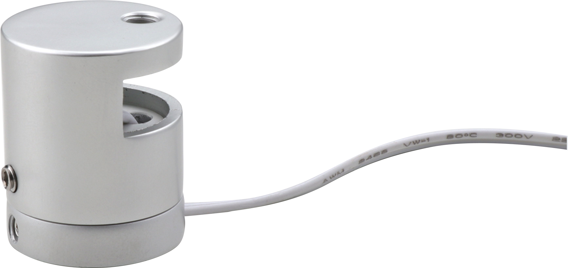 LED Side Clamp Sign Standoff L-C-2530 (silver), Dia 25 × H 30mm — edge-lit acrylic sign clamp