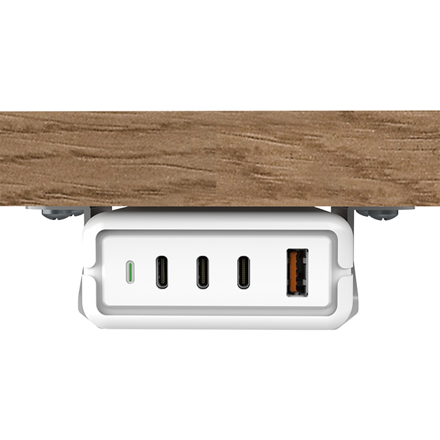 OT-SCAS-005 — Multi-Function Under-Desk GaN Charging Module — 4 Ports, 140W Max