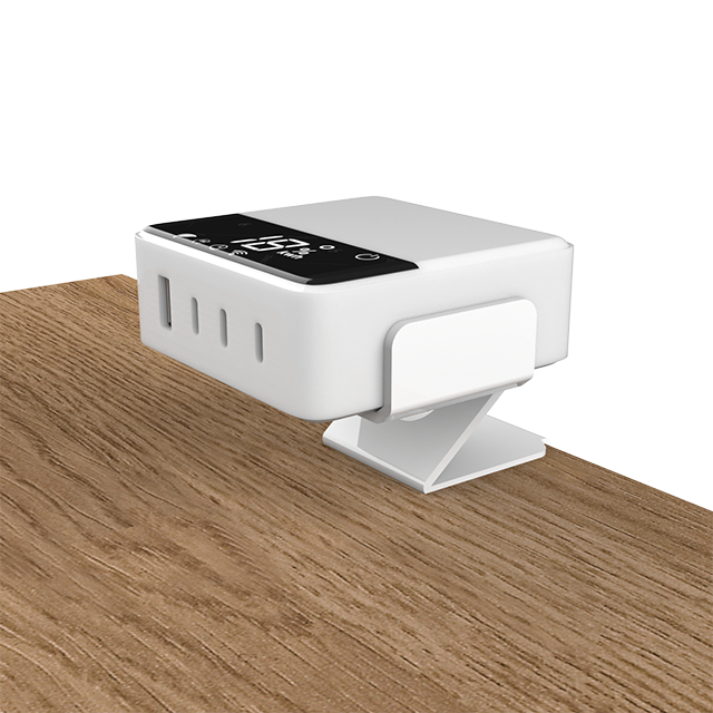 OT-SCAS-008 — 100W GaN Desk-Edge Clamp Charging Module (3× USB-C + 1× USB-A)