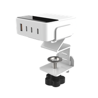 OT-SCAS-008 — 100W GaN Desk-Edge Clamp Charging Module (3× USB-C + 1× USB-A)