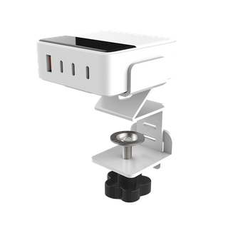 OT-SCAS-008 — 100W GaN Desk-Edge Clamp Charging Module (3× USB-C + 1× USB-A)