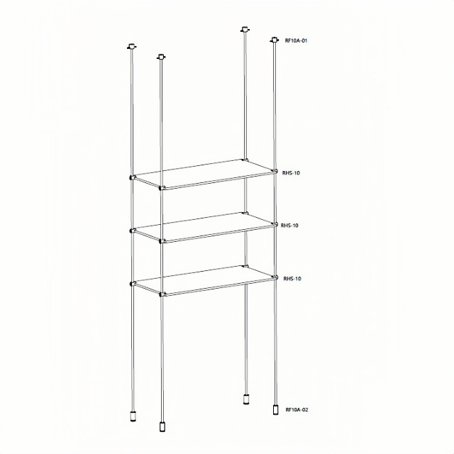 Rod Shelf System — 10mm Aluminium Rod Display | Supports 6–10mm Panels