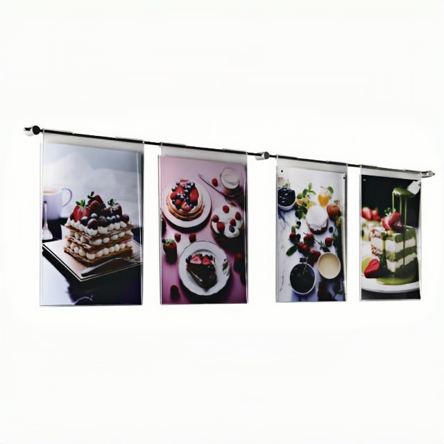 Wall Mount Rod Acrylic Holder System AGRO7 – A4×4 Acrylic Display Rack