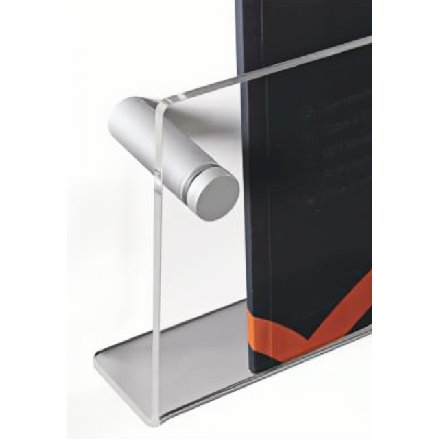 Wall-Mounted Acrylic L-Shape Literature Shelf | PP-L 600 & PP-L 900