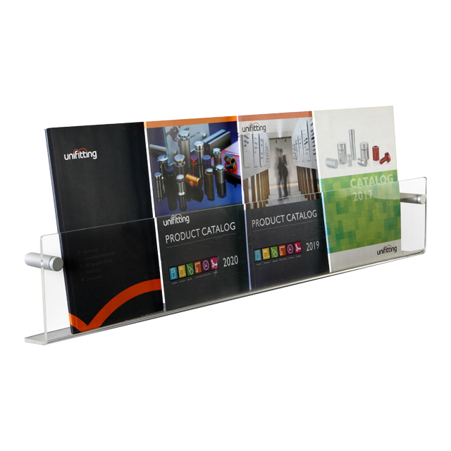 Wall-Mounted Acrylic L-Shape Literature Shelf | PP-L 600 & PP-L 900