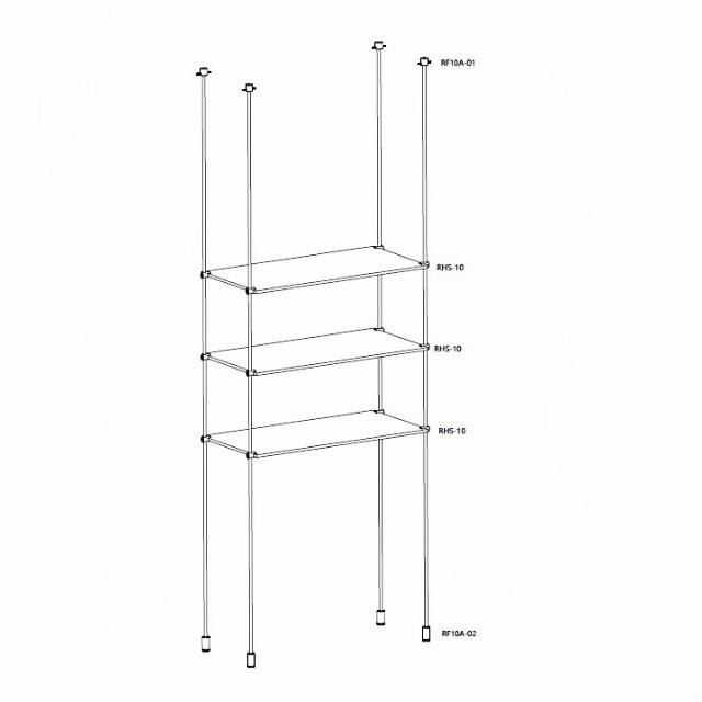 aluminum display shelving